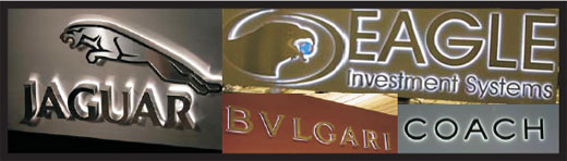 Illuminated custom logo sets